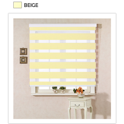 Ganze fenster schatten rollos Zebra jalousien regenbogen jalousien kundengebundene größe: Beige Farbe