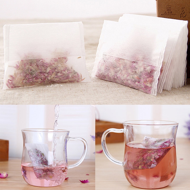 Disposable Teabags 50Pcs/set Heal Seal Filter Tea infuser Non-woven Multifunction Empty Tea Bag Herb Loose Strainer 10*7cm