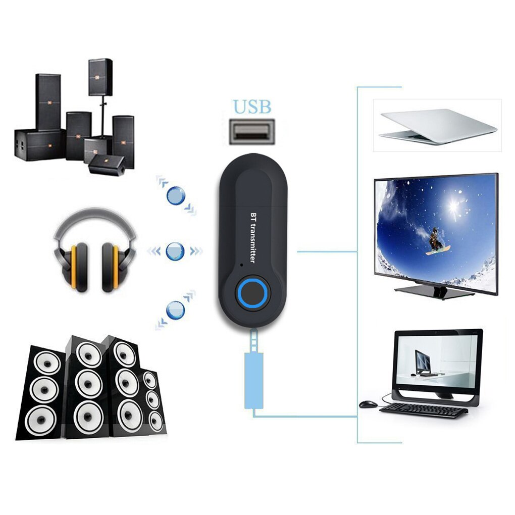 Mini USB Bluetooth Audio Transmitter TV Computer Laptop 3.5mm Wireless Stereo Audio Adapter Transmitting Device