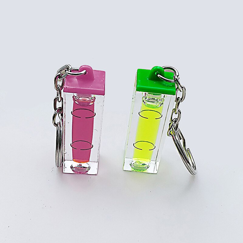 Rood/groene doe-het-zelf mini waterpas, waterpas, nauwkeurige inclinometer, vloeistofniveau-indicator met sleutelhanger