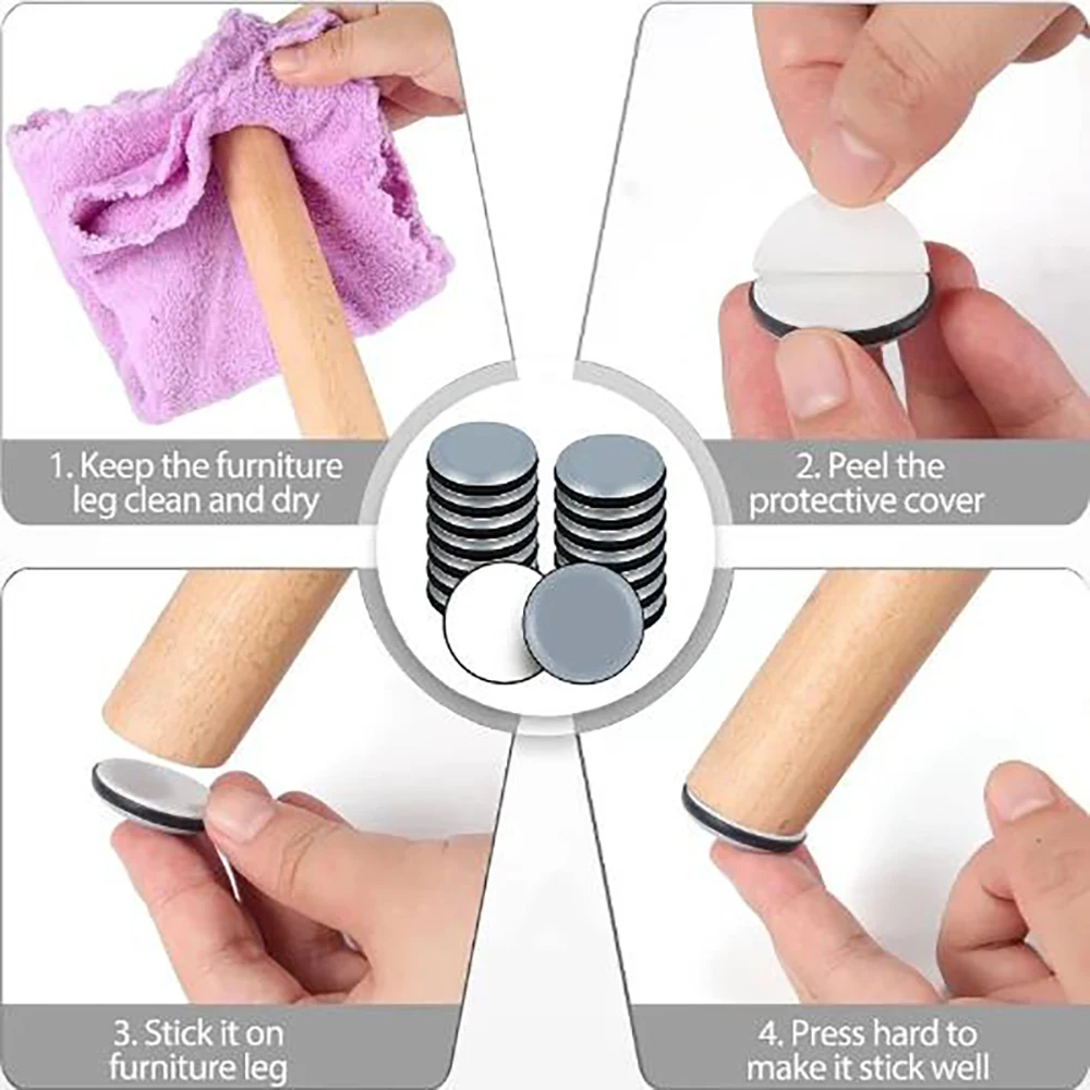 40-4PC Möbel Slider Pads Selbstklebende Boden Schutz Matte Anti Scratch Gummi Sofa Tisch Stuhl Beine Pad Möbel zubehör