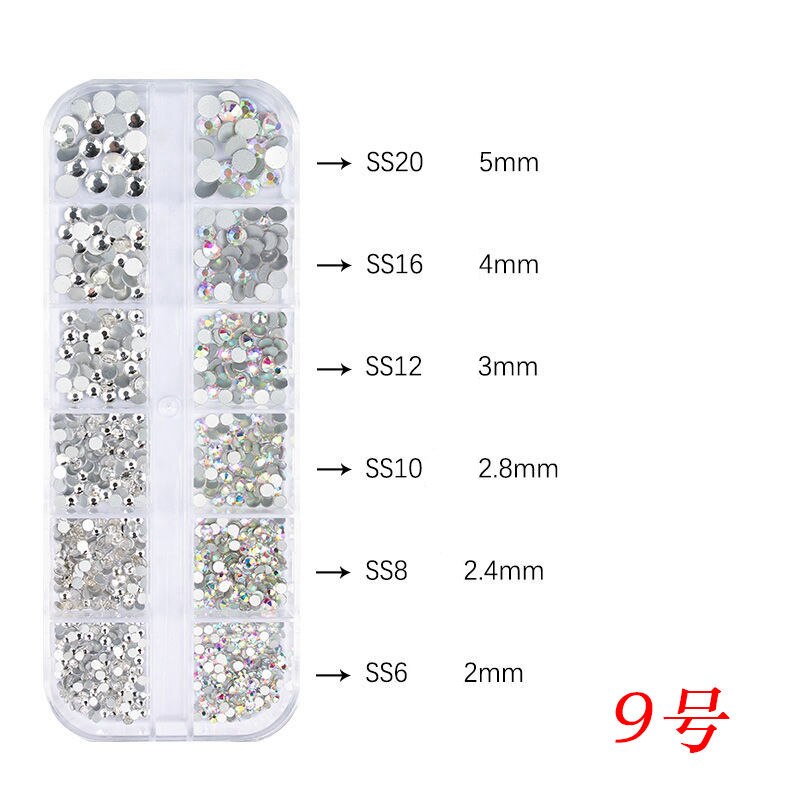 1 caja de diamantes de Cristal AB 3D para decoración de uñas, piedras preciosas para decoración de uñas, diamantes de imitación, joyería para uñas: Crystal-Crystal AB