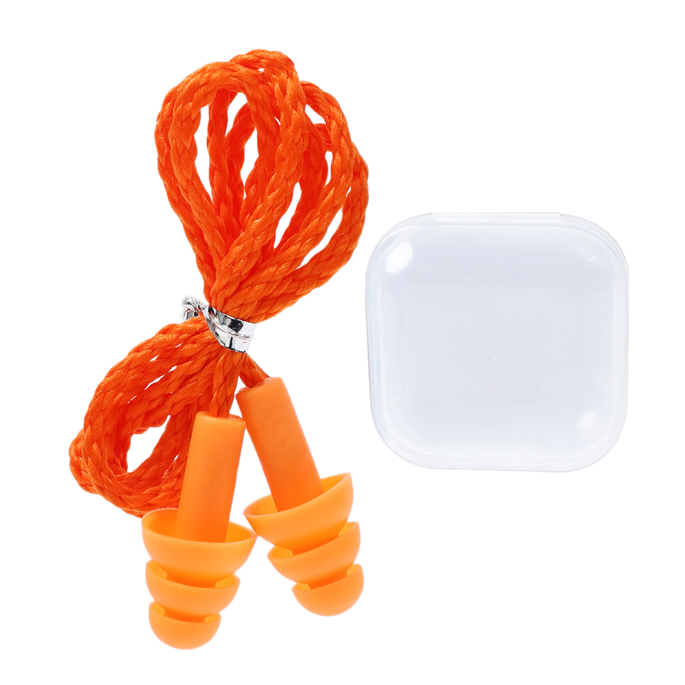 Ear Plugs for Sleeping Noise Canceling Reusable Ear Plugs Soft Silicone Earplugs with Nylon Cord Hearing Protection For Swimming: 2XS / Snow