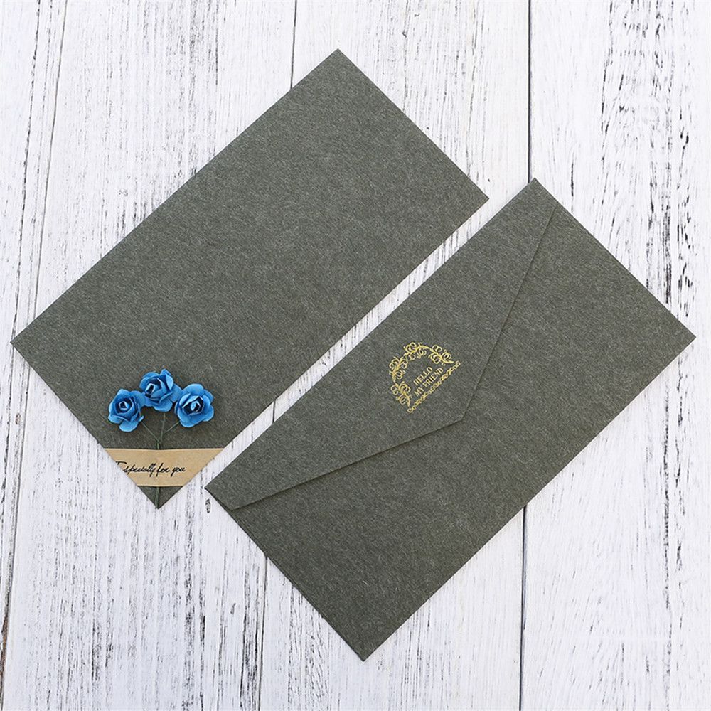 2 uds sobres de flores secas Vintage con letras tarjetas postales de papel cubierta de tarjeta de felicitación papelería Linda invitación de de boda: Black