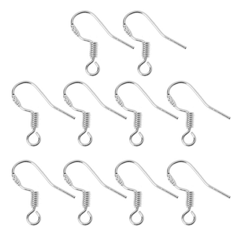 50pcs Silver Plated DIY Earring Hooks - Ball End Ear Wires For Jewelry Making C40184