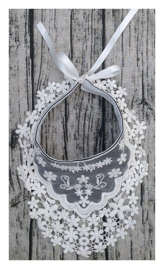 AURORA-babero blanco para bebé, babero de encaje para niña, babero para bebé, babero de encaje para niña, babero blanco para bebé, babero de encaje para bebé: Black