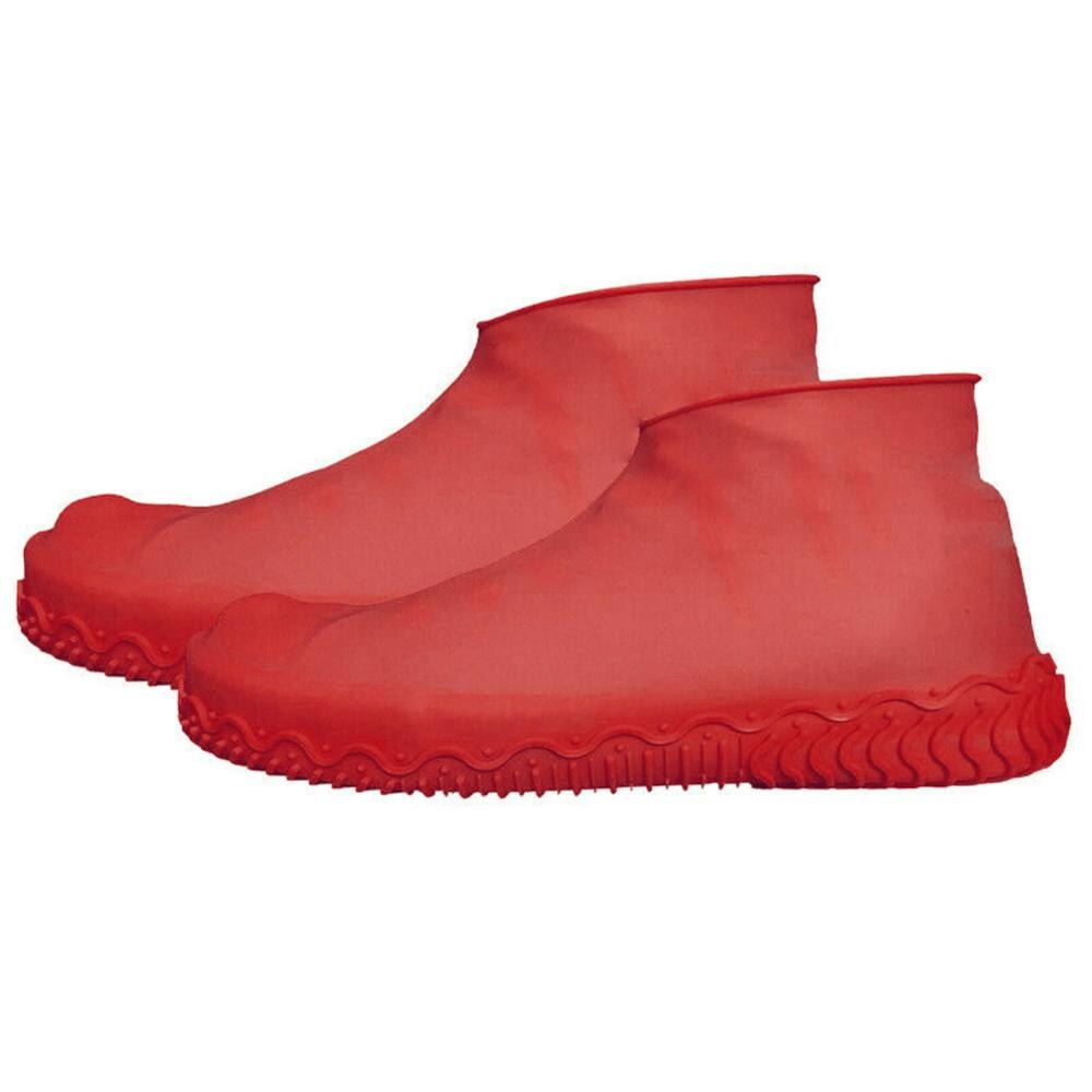 Couvre-chaussures réutilisables en Silicone | 1 paire, protection de chaussures unisexe, bottes de pluie pour l'intérieur et l'extérieur: red / M