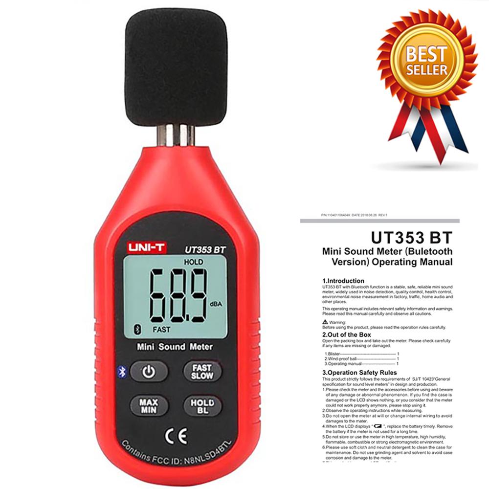 UNI-T UT353BT Sound Level Meter Digitale Bluetooth Noise Meter Tester 30-130dB Decibel Monitoring Sound Level Meter.