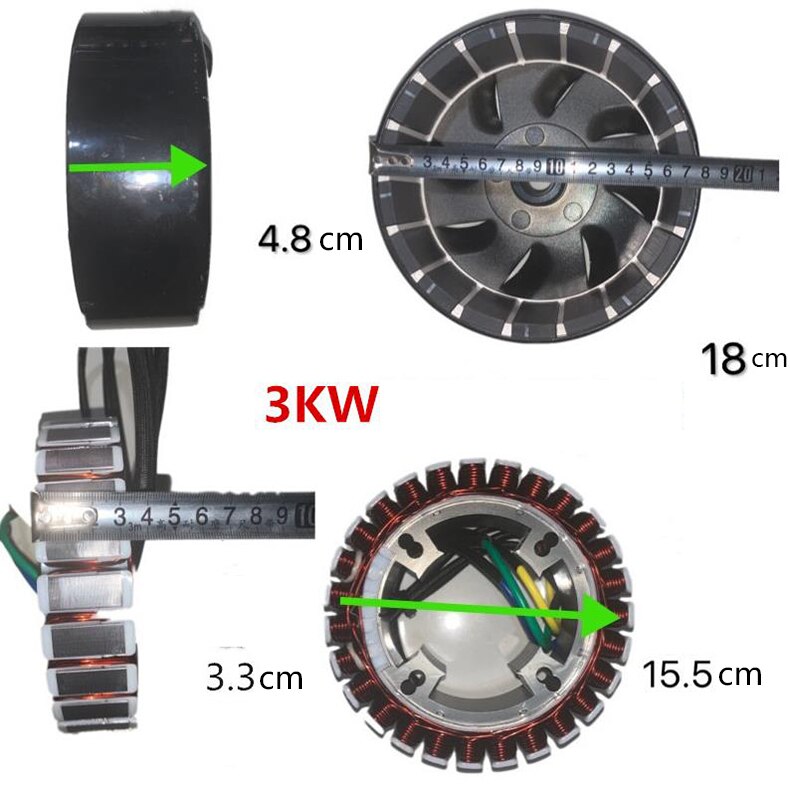 Extensor de rango de vehículo eléctrico, accesorios de generador de gasolina de 3000w5000w, 48V, 60V, 72v, extensor de rango, estator de rotor, 27 niveles, puro co