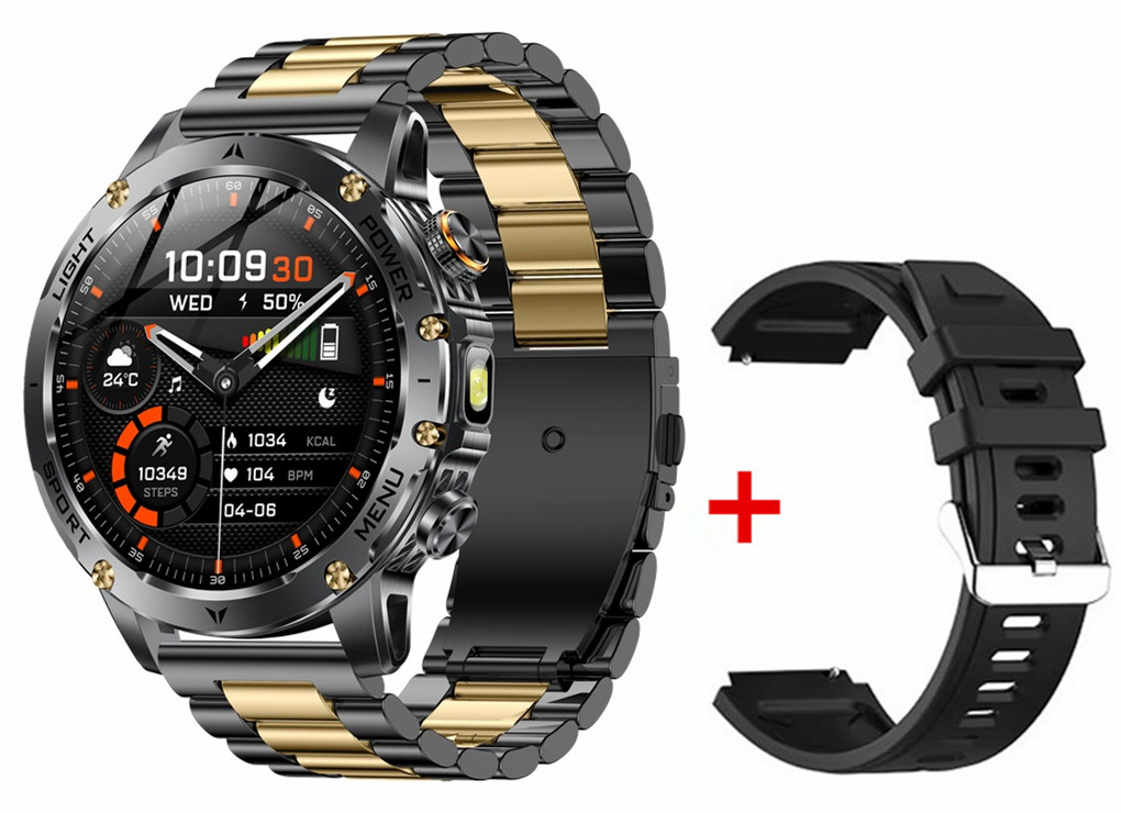 Męnarty Smartwatch na wolnym powietrzu AK87 Latarka Multifunkcyjny naganiacz zwierza zdatność Połączenia Bluetooth Duża Bateria 1000mAh Smartwatch: Czerwony