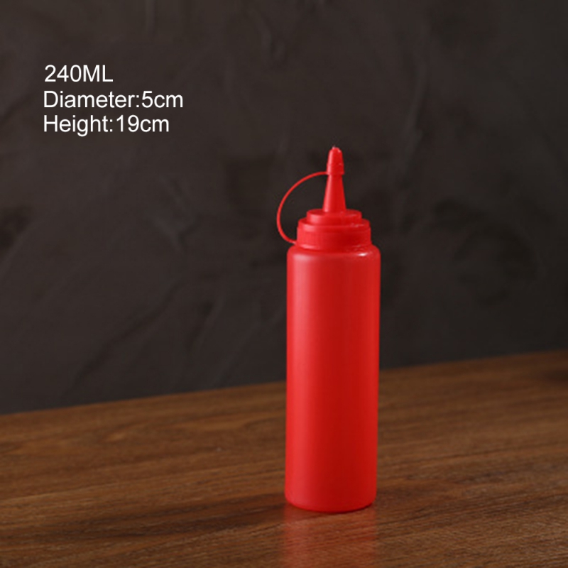 Squeeze Squirt Kruiderij Flessen met Twist Op Cap Deksels Ketchup Mosterd Mayo Sauzen Olijfolie Flessen Keuken Gadget: RS