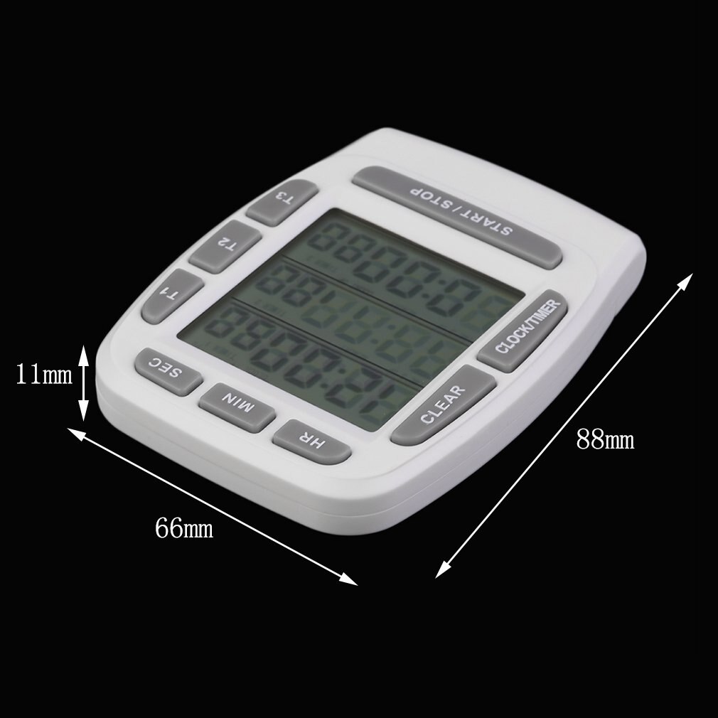 1 Pcs Triple Timer Clock kitchen Cooking 3-Line Alarm LCD Digital Count Down sales KT001 multi-function