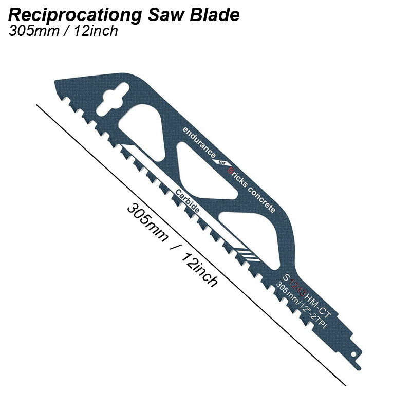 Reciprozaagblad Sloop Metselwerk Sabel Carbide Legering Hard Gesneden Baksteen Houten Blok PVC Buis Poreuze Beton Tanden Getipt: Blauw