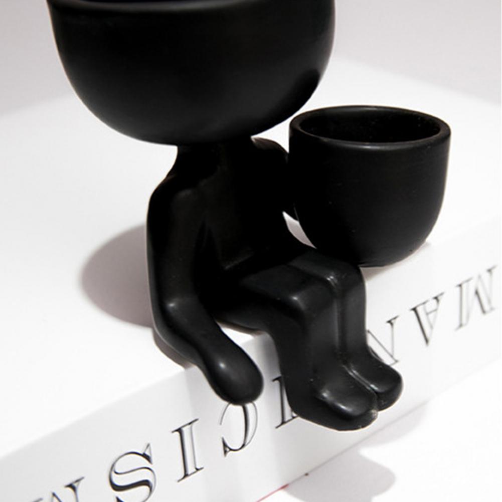 Mini vaso de cerâmica humanóide, vaso de plantas fofo criativo para plantas diy vaso de flores decoração para casa escritório