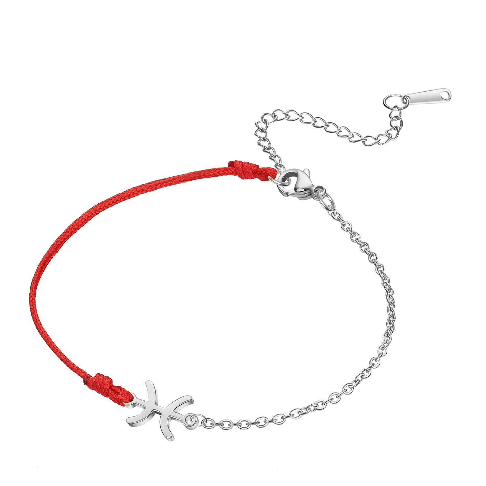 Zodiac Armband Rvs Hanger Armband Rope Chain Verstelbare Armband Voor Vrouwen Sieraden Bruidsmeisje