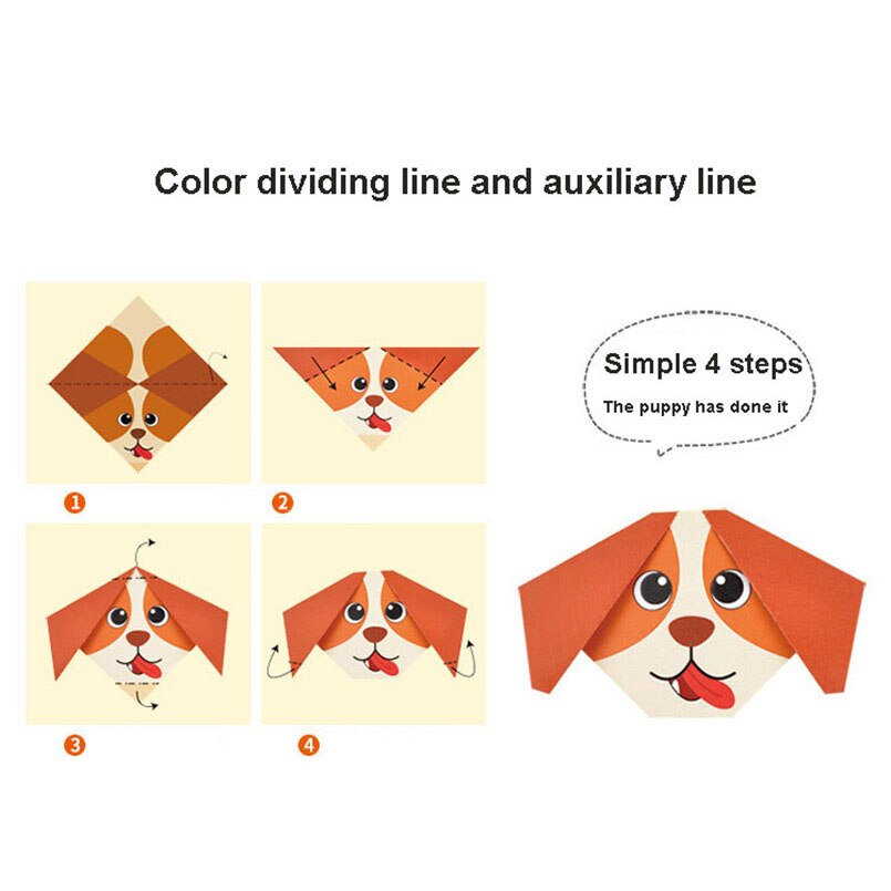 Puzzle 3D, jouet pliant pour enfants, livre en papier Origami pour motifs d&#39;animaux, fait à la main, jouets d&#39;artisanat de maternelle, 54 pièces