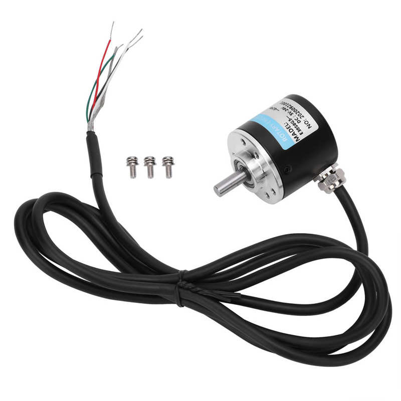 Photoelectric Encoder DC5‑24V Shaft Encoder ABZ 3‑Phase Encoder DC Incremental Encoder for Diverse Working Environment: 600Z