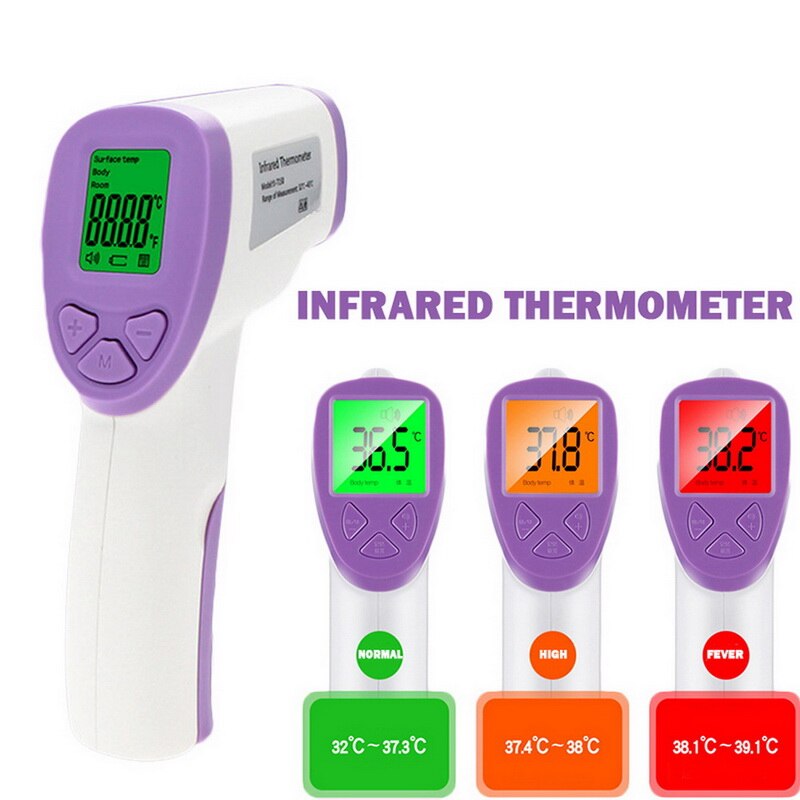 Termometer infrarødt digitalt berøringsfrit infrarødt termometer lcd baggrundslys termometro infravermelho: G309261