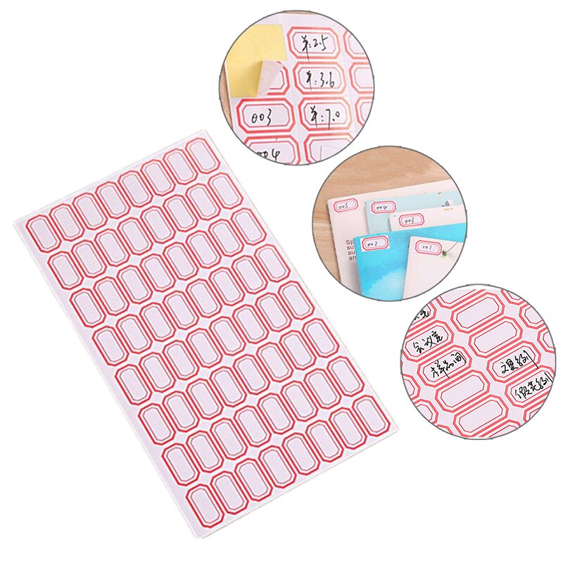 Pegatinas de papelería para niños, pegatina blanca para escribir nombre en blanco, 10 hojas, práctica, nueva