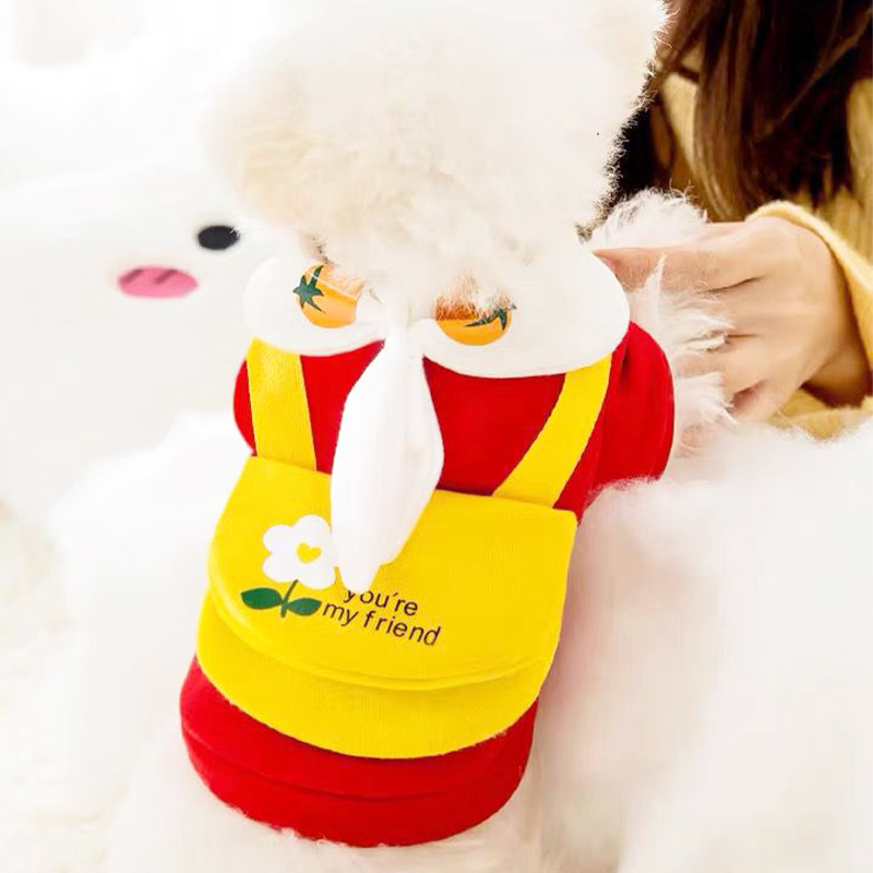 Winter Dog Clothes Cute Cartoon Dog Warm Hoodie Chihuahua French Bulldog Sweatshirt Puppy Outfit Coat Pet Dog Costume