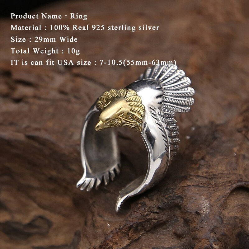 Aquila Anello di 100% 925 Sterling gioielli In Argento Fine per Gli Uomini o Le Donne Del Partito di Modo Prepotente Personalità Regalo di Marca GR15