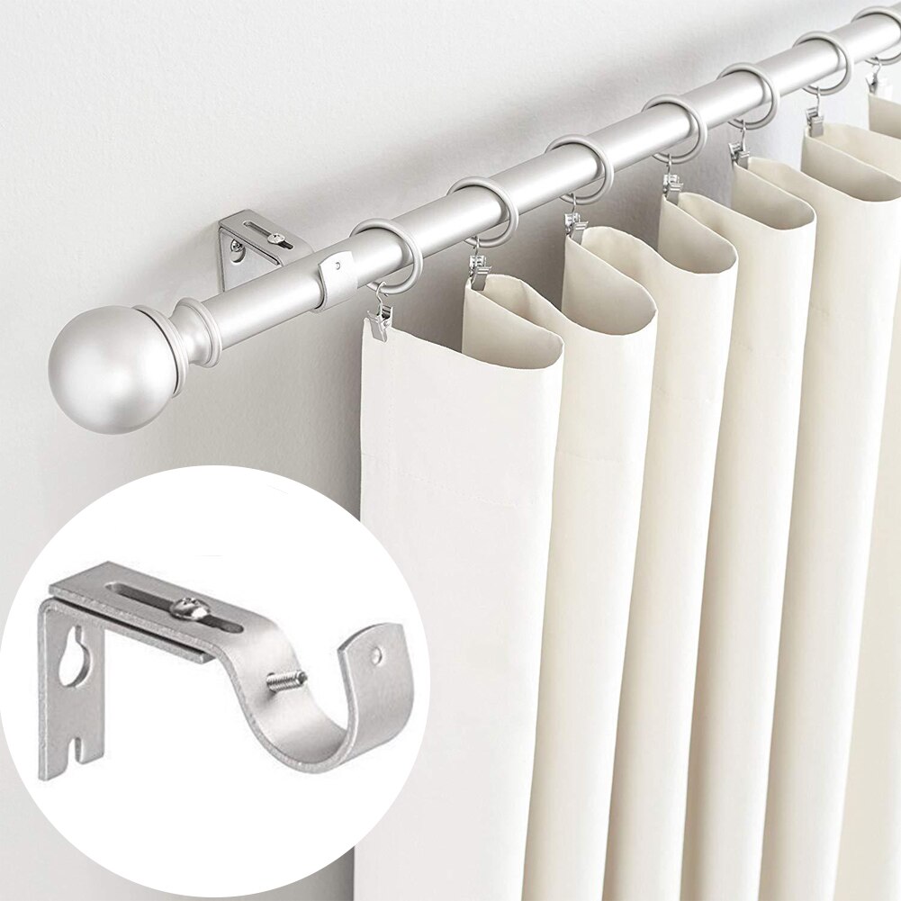 2 uds estructura metálica DIY gancho fijo colgante utensilio práctico para el hogar instalación soportes barra de cortina soporte decorativo soporte ajustable resistente