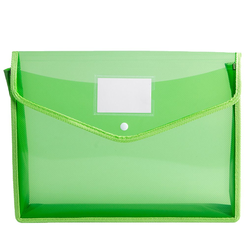 Plastic Waterproof File Envelopes with Label Pocket Snap Button School Home Work Office Organization filing folders