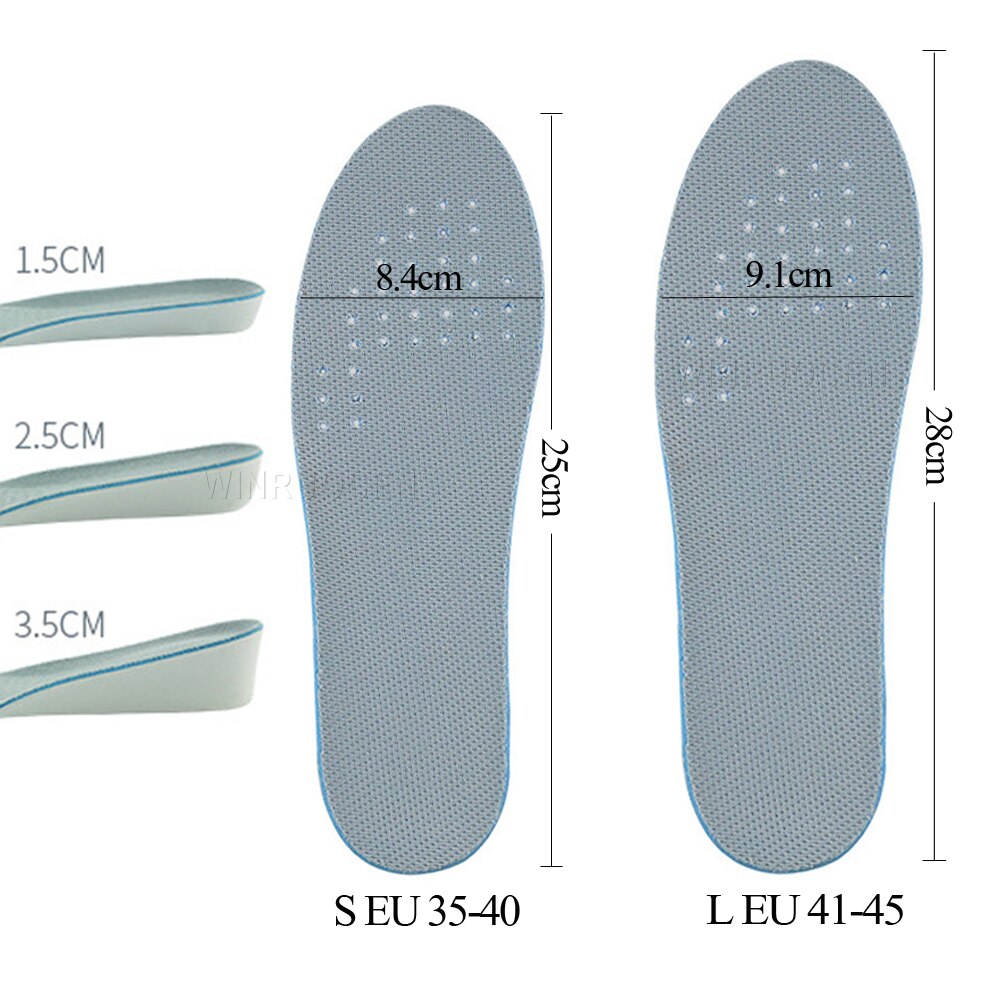 WINRUOCEN Height Increase Insole EVA Insoles Men Women Silicone Soles Gel Orthopedic Heel Lift Increase Shoes accessories