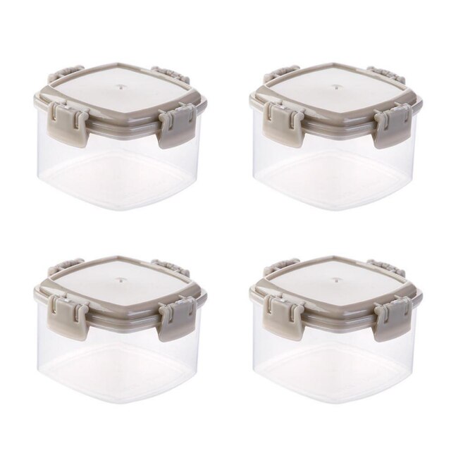 4Pcs/set Mini Tomato Ketchup Bottle Transparent Sauce Seasoning Box Honey Mustard Portable Small Container Salad Dressing Bottle: square