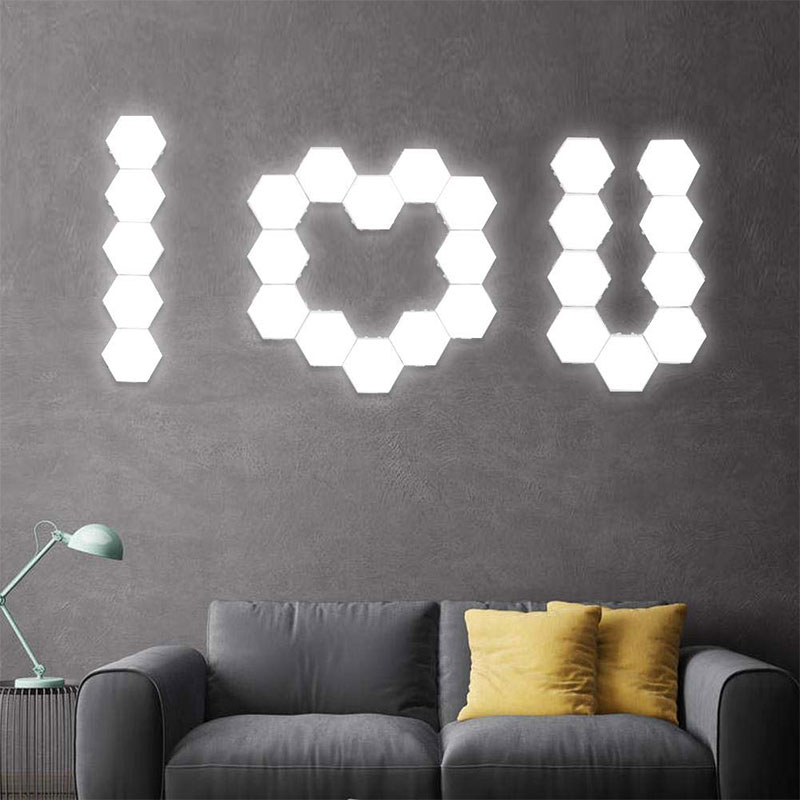 Modular Touch Lights LED Hex Lights DIY Quantum Lamps Magnetic Sensitive Lighting Night Light Home Decoration Wall Lampara