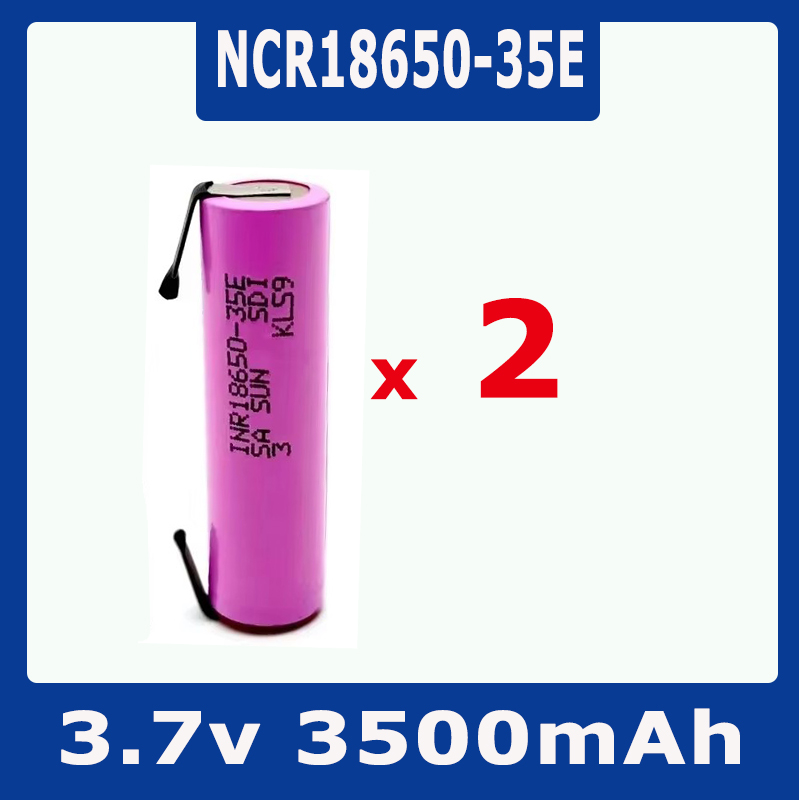 18650 35E 3500mAh 20Adischarge 3.7V INR18650-35E 18650 li-ion 3.7V batterij oplaadbare batterij + DIY nicke: Beige