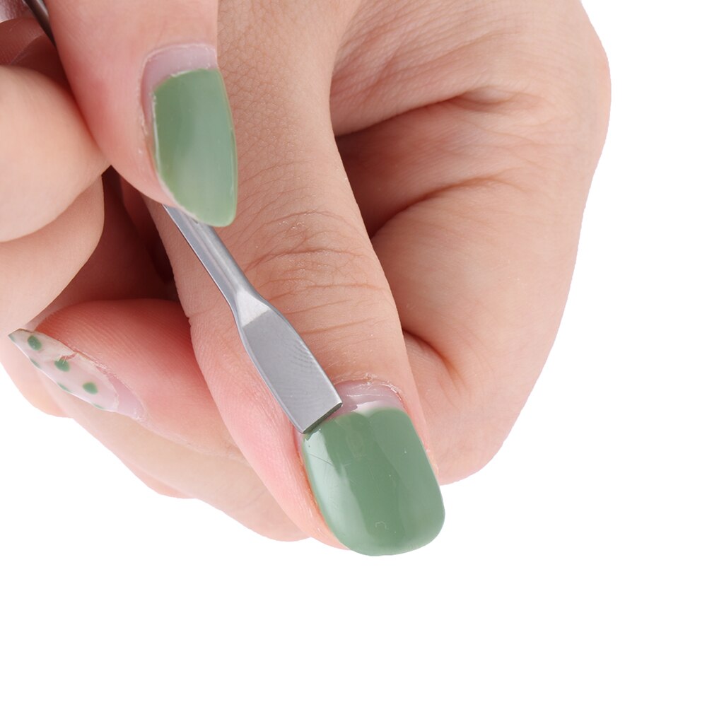 2 stuks Rvs Nagellak Remover Art Accessoires Cuticle Dunschiller Schraper Verwijderen Gel Nagellak Nail Art Remover Gereedschap