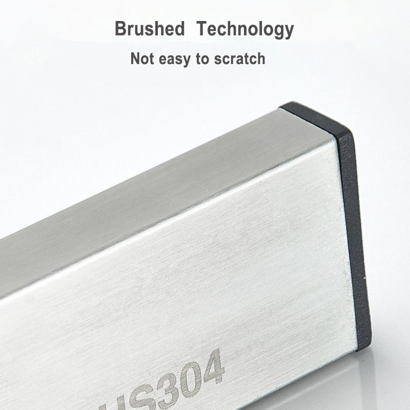 Soporte de montaje en imán de pared de 30/40/50cm utensilio de acero inoxidable 304, estante de orgnización magnética, herramienta para cuchillos, negro y plateado