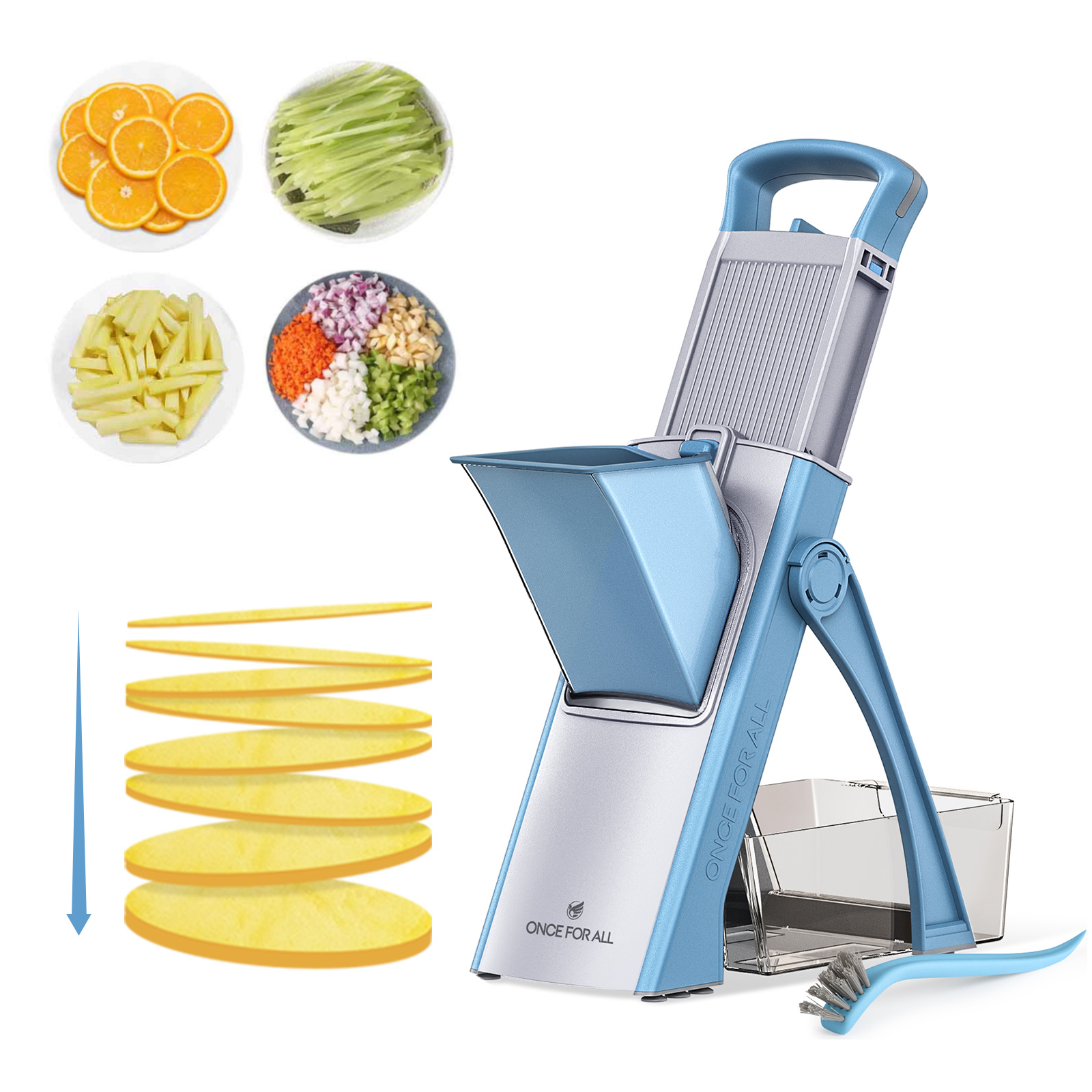Accessoires de cuisine Trancheuse Mandoline, ONCE FOR ALL. Tranche de légumes, hachoir alimentaire, coupe, coupe-fruits, frites, Julinner