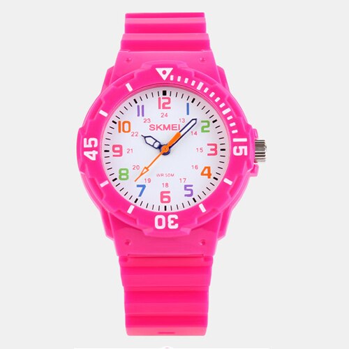 Casual Children Jelly Watch Girls And Boys Quartz Silicone Baby Waterproof Kids Watch Girl Wristwatch Reloj Relogio: Hot Pink