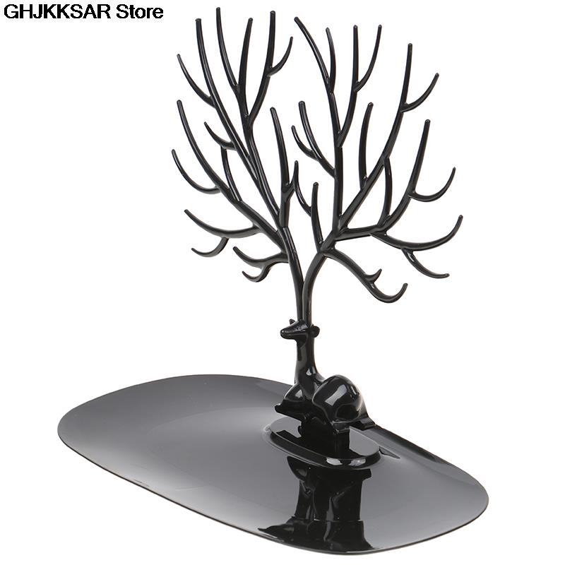 1pc hjort smykkestativ øredobber halskjede ring anheng armbånd smykker display stativ brett tre oppbevaring smykker organisator holder