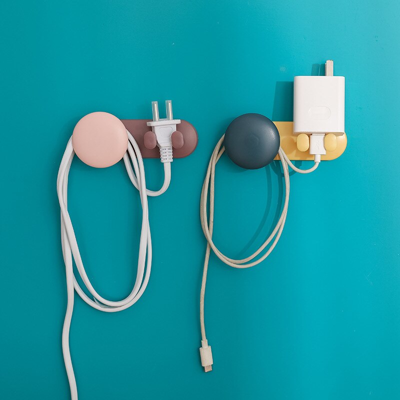 Punch-Free Power Plug Hook Electrical Wire Plug Hooks Multi-Purpose Hooks Socket Holder Storage Hanger Household Organizer