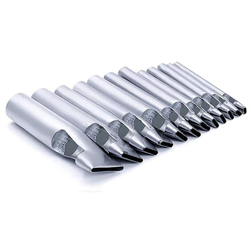 12Pcs Oval Oblong Shape Punch Leather Craft Hole Punch Set for Leather Watch Bands Belts Canvas Paper Plastics Working: Default Title