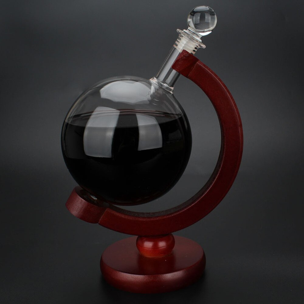 Mini Globe Whiskey Decanter Beluchter Glas Fles Met Houder Rack Alcohol Wodka Decanter Schenker Bar 500Ml
