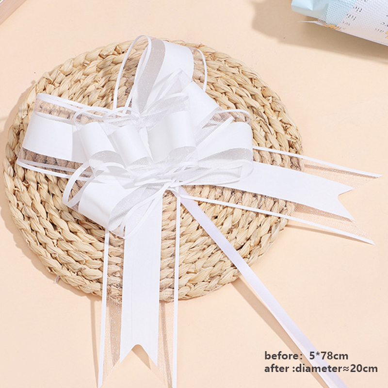 Cinta blanca para coche de boda, lazos para tirar, envoltura de , decoración para coche de boda, suministros para de cumpleaños, sillas Pew, decoración del hogar DIY: Verde militar