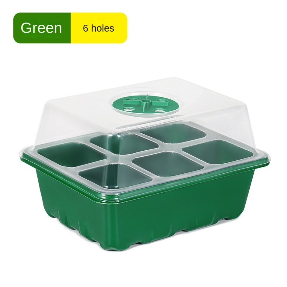 plateau de démarrage de graines à 6/12 grilles, Mini Base de Germination de plantes de serre, boîte de plantation de culture, Kit de démarrage de plantes, Kit de culture de graines: Bourgogne
