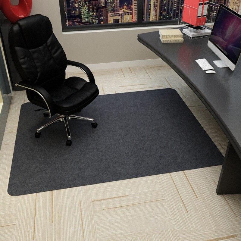 Office Swivel Chair Mat Self-adhesive Non-slip Floor Mat Desk Floor Mat Swivel Gaming Chair Wooden Floor Protection Pad: 90x120cm / Dark grey