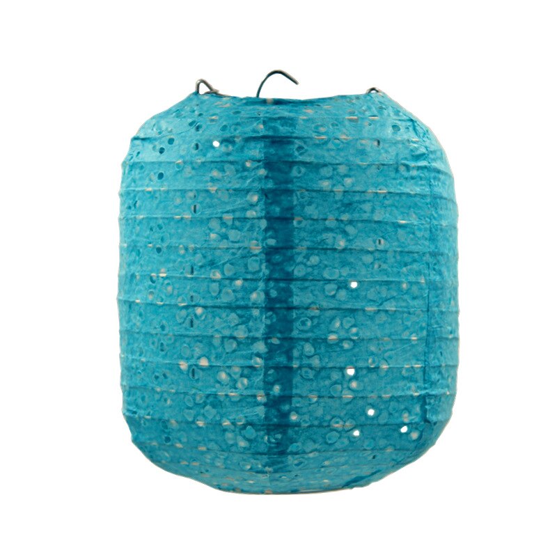 8-10-12-14-16Inch Chinese Style Hollow Paper Lanterns Wedding Paper Party Decoration Supplies Children DIY Lanterns: ellipse blue / hollow 15cm