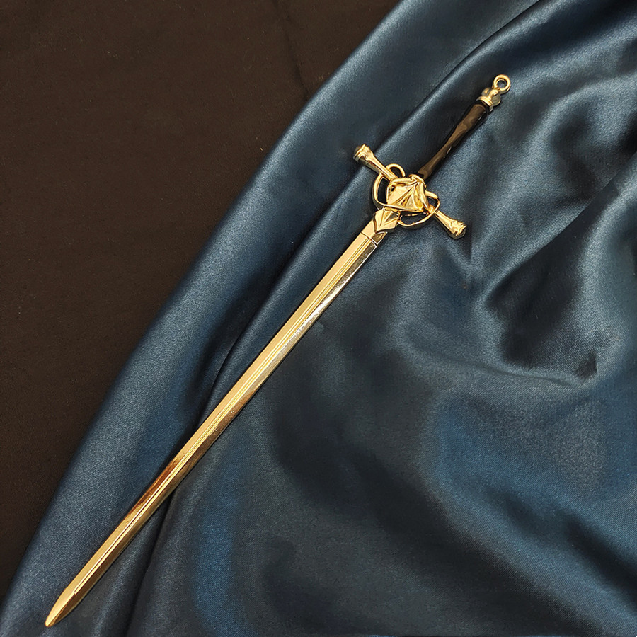 Nuovo punk rubino ciondolo spada forcina cinese semplice bastoni per capelli per donne retrò ragazza acconciatura capelli piatto accessori alla moda 2022: colore Oro puro