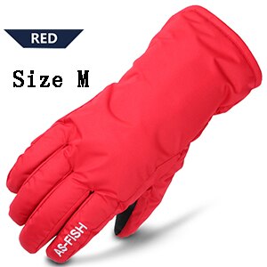 Winddicht Vrouwen Sneeuw Handschoenen Ski Handschoenen Snowboard Waterdichte Handschoenen Sneeuwscooter Motorrijden Winter Handschoenen Voor Mannen: Red M