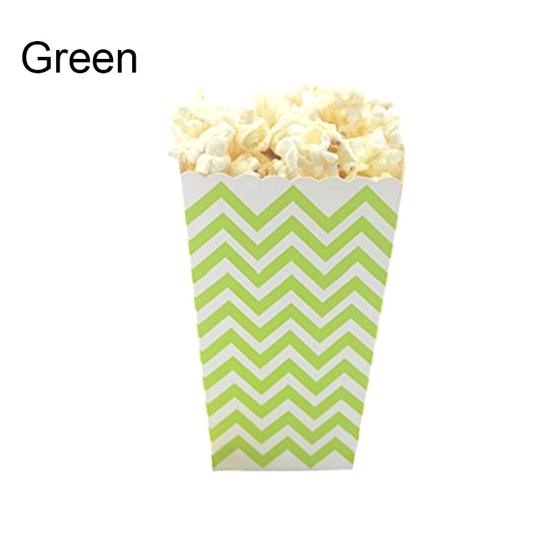 Papiræsker dekoration stribet form slik festartikler mad pommes frites snackkasser engangsgodt papir æske popcorn: Tråd / Grøn
