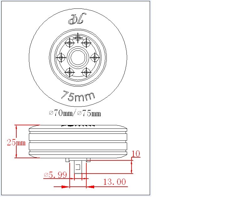Sistema de freno electrónico para avión de control remoto, rueda de freno de 70mm, 75mm, 86mm y 95mm