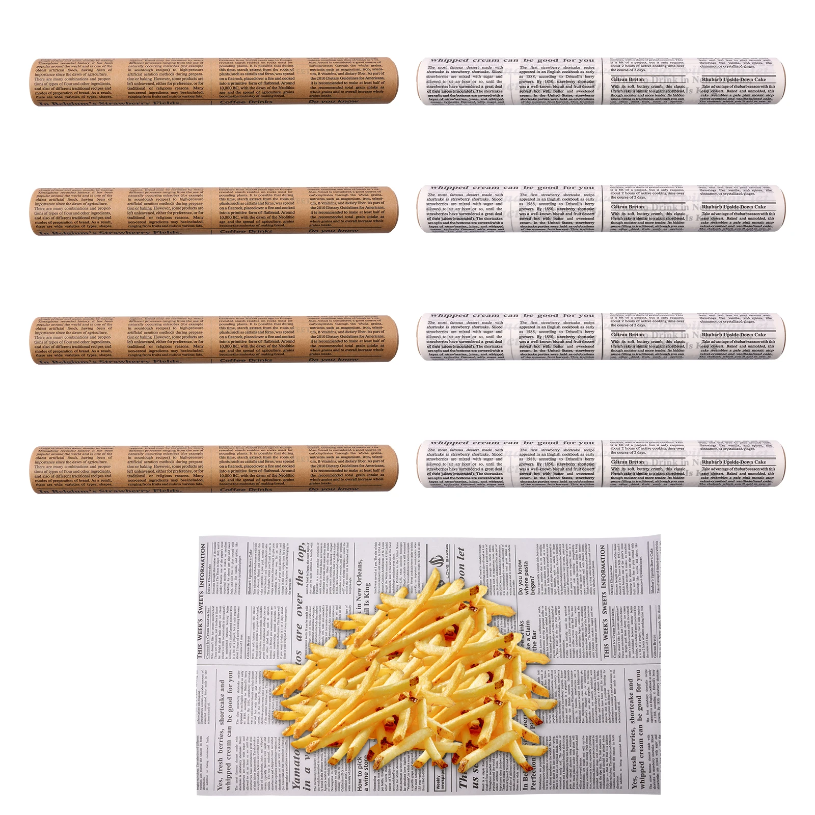 Baking Parchment Paper Roll Non Stick Baking Paper Newspaper Printing Food Wrapping Paper for Baking Cookies Bread Pizza