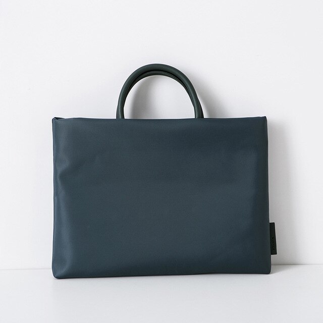 Portable document bags A4 work bag waterproof briefcase men women business office meeting bag information handbag computer bag: green S 40-28CM