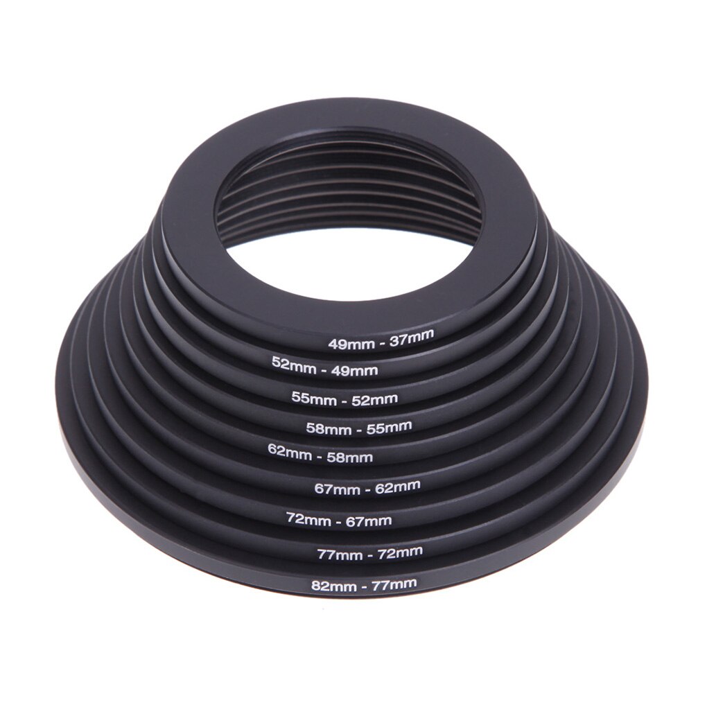 18pcs/set Camera Lens Filter Stepping Metal Up & Down Ring Adapter For All Camera DSLR 37-82mm 82-37mm